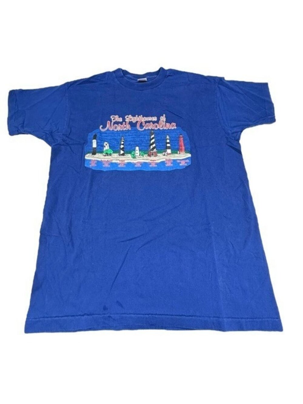 The Lighthouses of North Carolina XL Vintage Graphic Tee T-Shirt Single Stitch